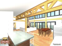 Cascade Handcrafted Log Homes - 3277 Retreat - Interior Kitchen View