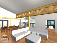 Cascade Handcrafted Log Homes - 3277 Retreat - Interior Lounge View
