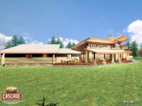 Cascade Handcrafted Log Homes - 3277 Retreat - Rear Deck Alternate View