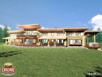Cascade Handcrafted Log Homes - 3277 Retreat - Rear Deck View