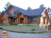 Cascade Handcrafted Log Homes - 3367 Edwards - Front Garage Actual View