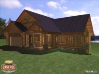 Cascade Handcrafted Log Homes - 3367 Edwards - Front Garage View