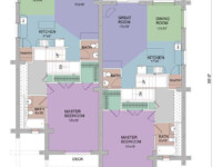 Cascade Handcrafted Log Homes - 3368 Log Duplex - 1st 2nd Floor Plan