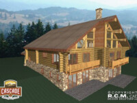 Cascade Handcrafted Log Homes - 3368 Log Duplex - Front Garage Left View