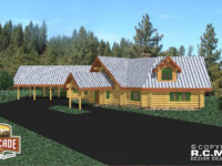 Cascade Handcrafted Log Homes - 3708 Sweet Home - Front Driveway View