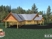 Cascade Handcrafted Log Homes - 3708 Sweet Home - Side Car Port View