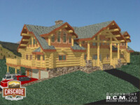 Cascade Handcrafted Log Homes - 3817 Barry - Front Garage View