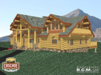 Cascade Handcrafted Log Homes - 3817 Barry - Front Side View