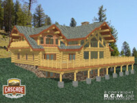 Cascade Handcrafted Log Homes - 3817 Barry - Rear Deck Corner View