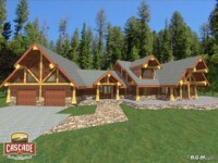 Cascade Handcrafted Log Homes - 4041 Roberts - Front Garage View