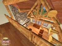 Cascade Handcrafted Log Homes - 4041 Roberts - Interior 2nd Floor Lounge View