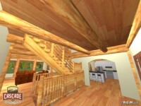 Cascade Handcrafted Log Homes - 4041 Roberts - Interior Kitchen Lounge View