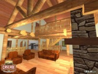 Cascade Handcrafted Log Homes - 4041 Roberts - Interior Lounge View