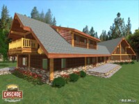 Cascade Handcrafted Log Homes - 4041 Roberts - Rear Corner Balcony View