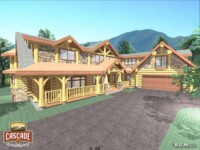 Cascade Handcrafted Log Homes - 4235 Stillwater - Front Garage View