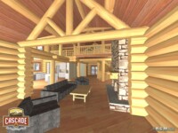 Cascade Handcrafted Log Homes - 4235 Stillwater - Interior Lounge View