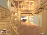 Cascade Handcrafted Log Homes - 4235 Stillwater - Interior Stairs View