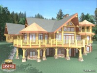 Cascade Handcrafted Log Homes - 4235 Stillwater - Rear Deck Side View