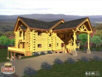 Cascade Handcrafted Log Homes - 4329 Tennessee - Front Side View