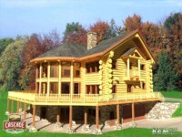 Cascade Handcrafted Log Homes - 4329 Tennessee - Rear Deck Garage View