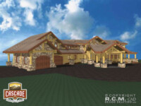 Cascade Handcrafted Log Homes - 4467 Nantahala - Front Garage Side View