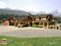 Cascade Handcrafted Log Homes - 4467 Nantahala - Front Garage View