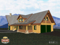 Cascade Handcrafted Log Homes - Arrowhead - Front Garage View