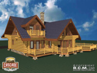 Cascade Handcrafted Log Homes - Breckenridge - Rear Corner Deck View