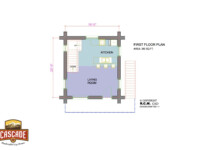 Cascade Handcrafted Log Homes - Getaway Cabin - 1st Floor Plan