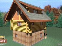 Cascade Handcrafted Log Homes - Getaway Cabin - Exterior View Back