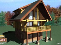Cascade Handcrafted Log Homes - Getaway Cabin - Exterior View Front