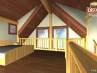 Cascade Handcrafted Log Homes - Getaway Cabin - Interior View Bedroom