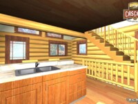 Cascade Handcrafted Log Homes - Getaway Cabin - Interior View Kitchen