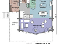 Cascade Handcrafted Log Homes - Indian Inlet - 1st Floor Plan