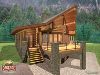 Cascade Handcrafted Log Homes - Malta - Exterior View Front