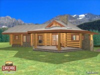 Cascade Handcrafted Log Homes - Malta - Exterior View Rear