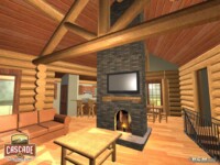 Cascade Handcrafted Log Homes - Malta - Interior View Kitchen