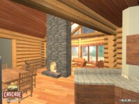 Cascade Handcrafted Log Homes - Malta - Interior View Lounge