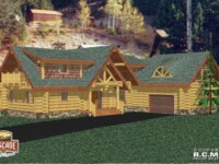 Cascade Handcrafted Log Homes - Missezula - Front Garage View