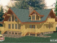 Cascade Handcrafted Log Homes - Missezula - Rear Alternate Side View