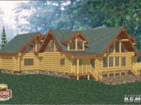 Cascade Handcrafted Log Homes - Missezula - Rear Side View