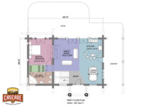 Cascade Handcrafted Log Homes - Pine Grove - 1st Floor Plan