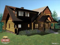 Cascade Handcrafted Log Homes - Pine Grove - Front Corner View