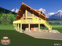 Cascade Handcrafted Log Homes - Second Spring - Exterior View Front