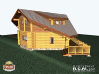 Cascade Handcrafted Log Homes - Second Spring - Exterior View Side Alternate