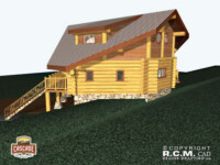 Cascade Handcrafted Log Homes - Second Spring - Exterior View Side