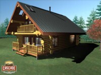 Cascade Handcrafted Log Homes - Slovenia - Exterior View Front Deck
