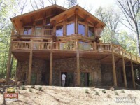 Cascade Handcrafted Log Homes - Snowpeak - Rear Deck Actual View