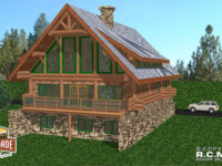 Cascade Handcrafted Log Homes - Snowqualmie Pass - Rear Side Alternate View